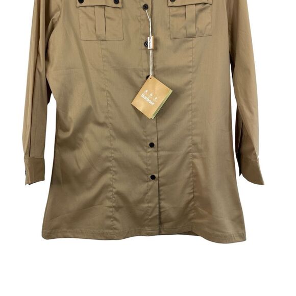 NEW Barbour Bison button up shirt Size 8 designer tan - Picture 7 of 12